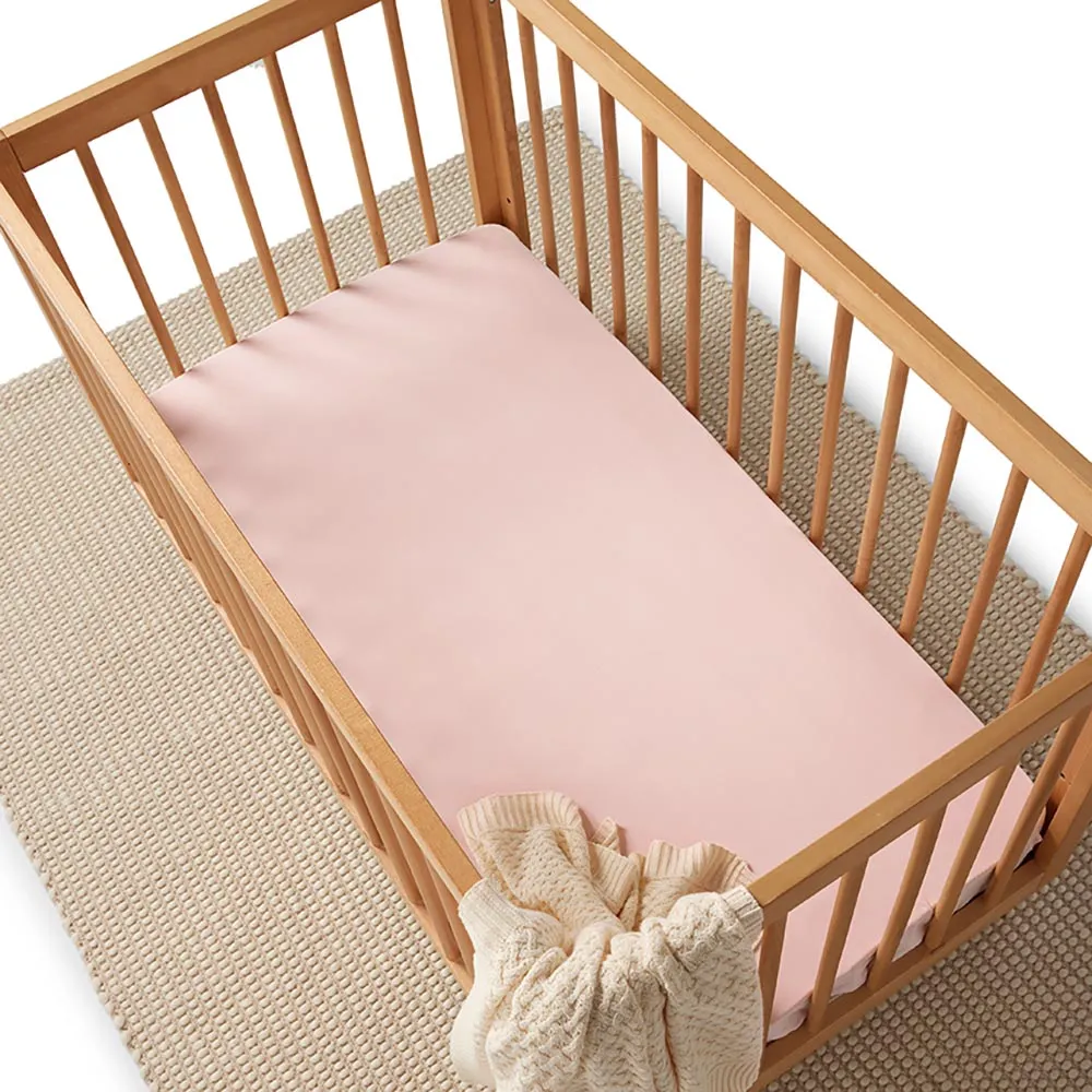 Baby Pink Organic Fitted Cot Sheet