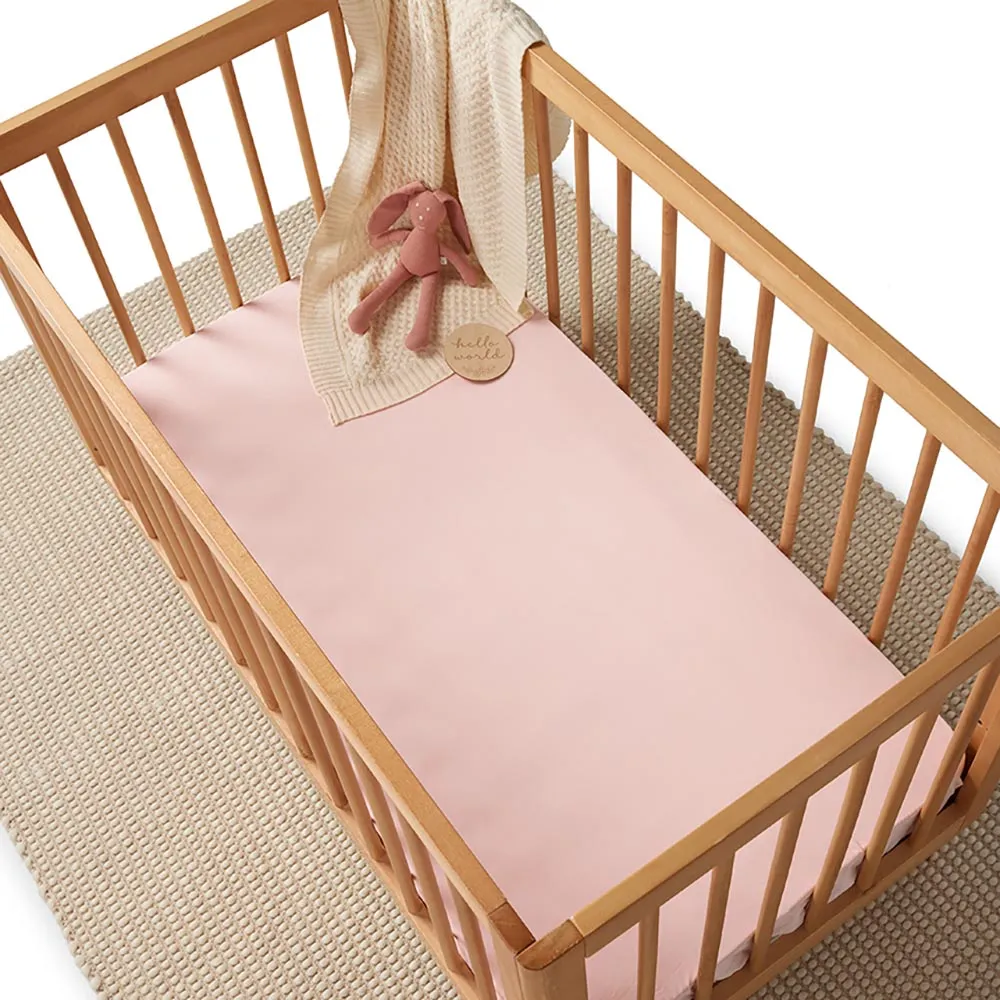 Baby Pink Organic Fitted Cot Sheet