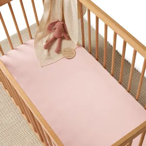 Baby Pink Organic Fitted Cot Sheet
