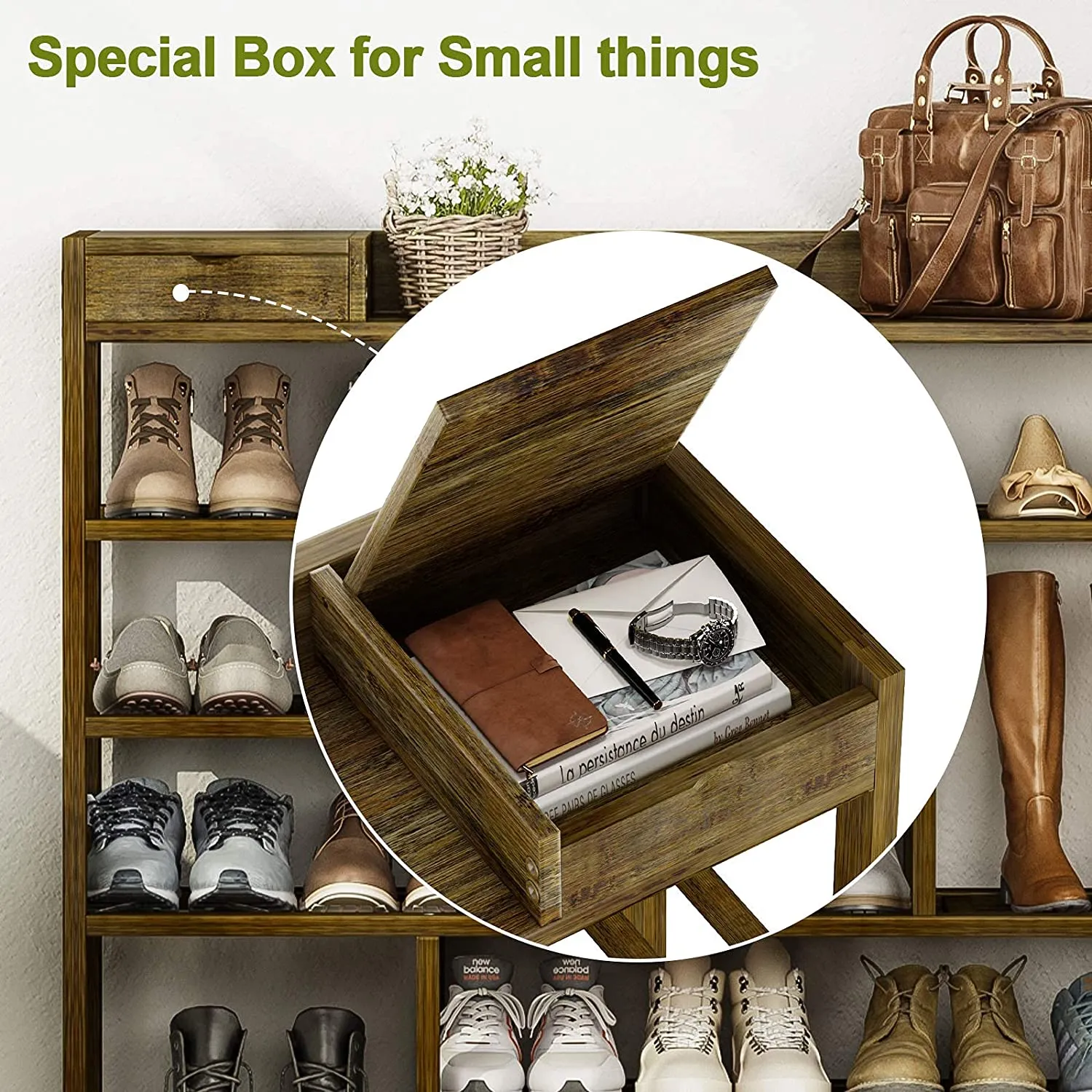 Bamworld Shoe Rack Closet Organizer Entryway Shelf Solid Bamboo Wood