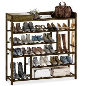 Bamworld Shoe Rack Closet Organizer Entryway Shelf Solid Bamboo Wood