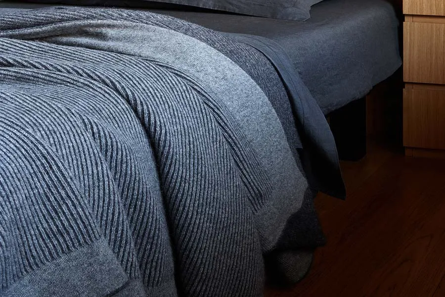 Bemboka Reversible Rib Angora & Merino Wool Throw - Pre-Shrunk