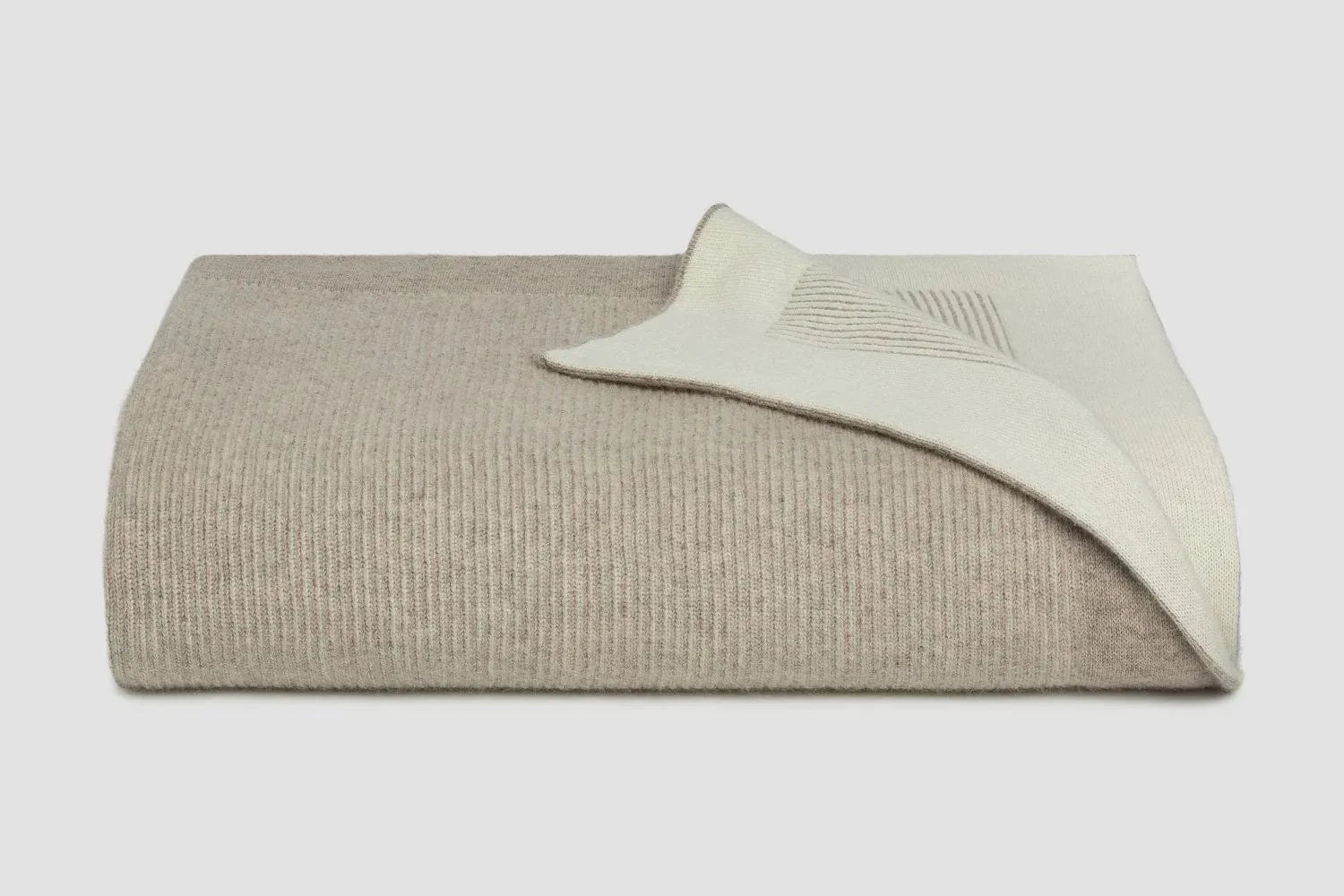 Bemboka Reversible Rib Angora & Merino Wool Throw - Pre-Shrunk
