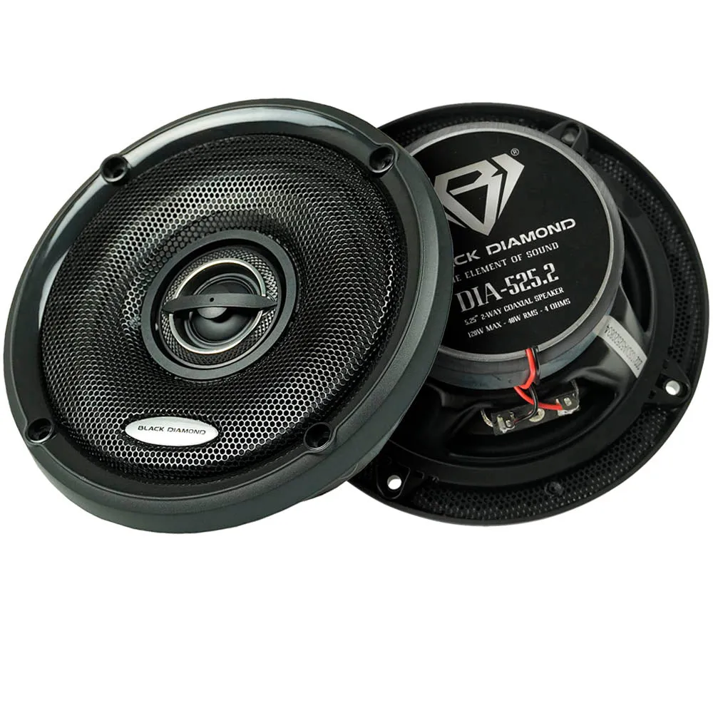 Black Diamond 5.25" Coaxial Speaker 2 Way 4-Ohm 120 Watts 2 Speakers DIA-525.2