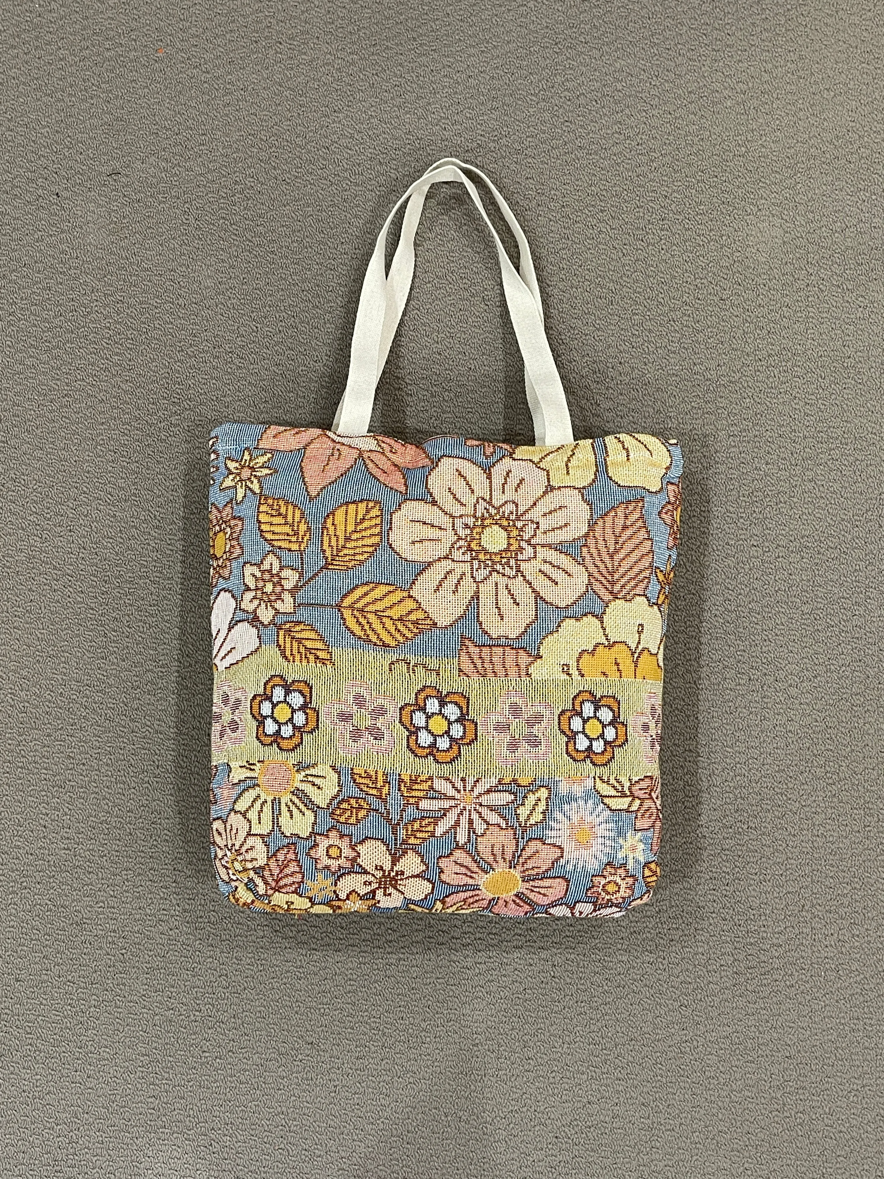 Blossom Elegance Cotton Reversible Tapestry Picnic Throw