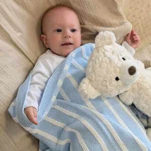 Blue and White Stripes Baby Blanket