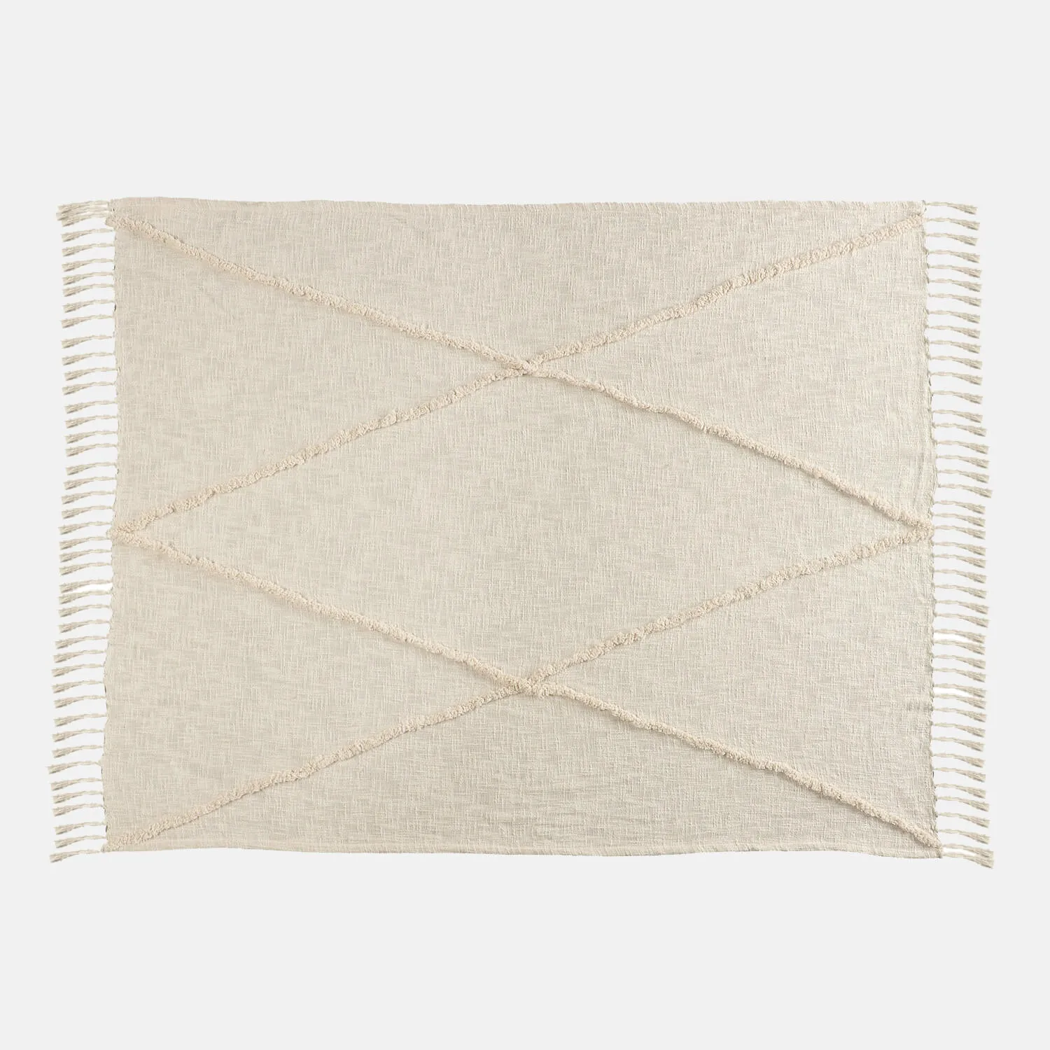 Boho Diamond Tufted Throw Blanket