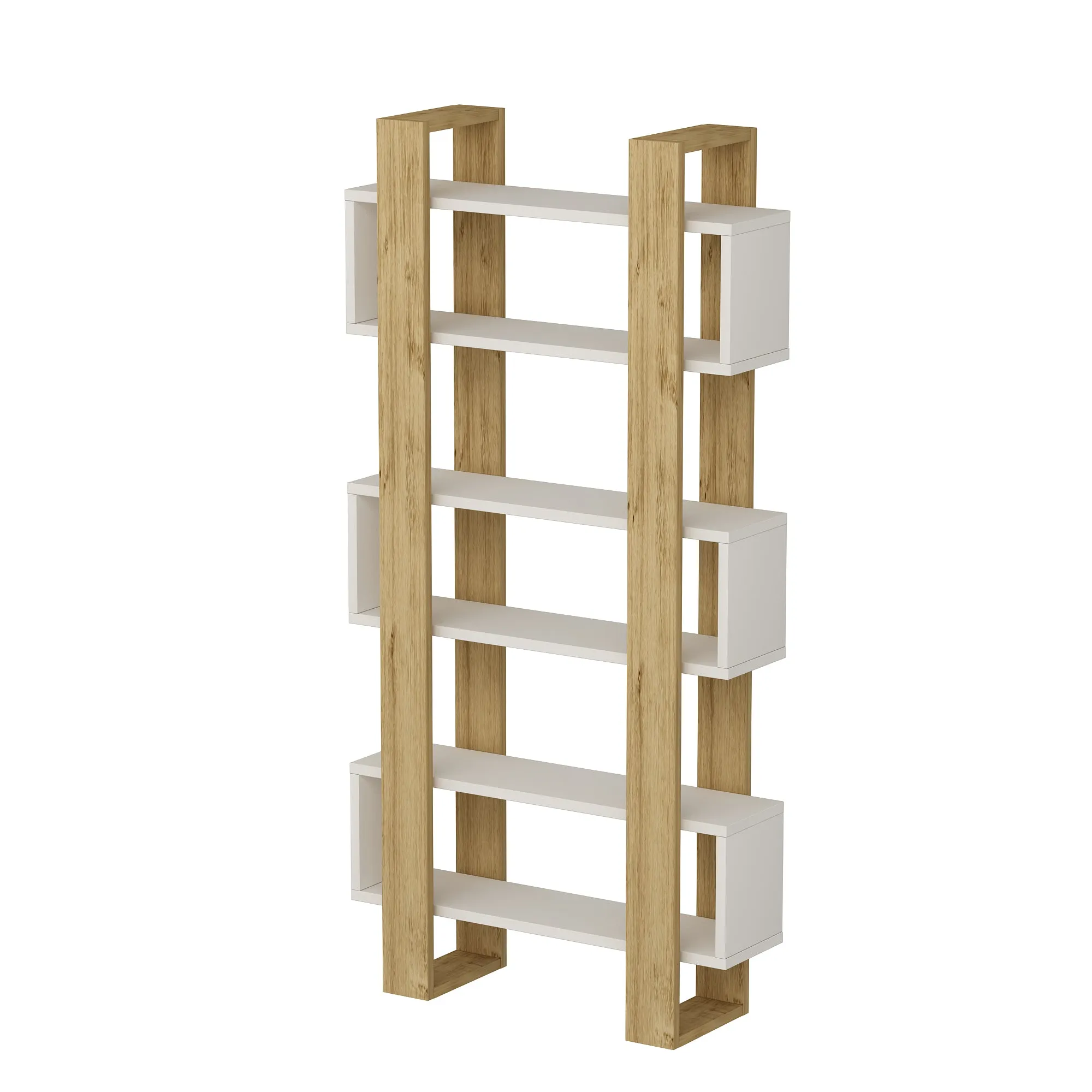 Bookcase with Geometric Shelves Ocean