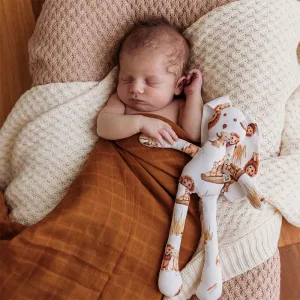 Bronze Muslin Wrap Birth Announcement Set