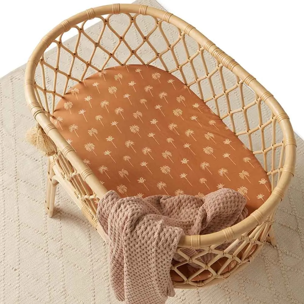 Bronze Palm Organic Bassinet Sheet / Change Pad Cover