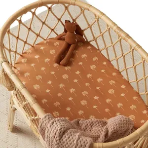 Bronze Palm Organic Bassinet Sheet / Change Pad Cover