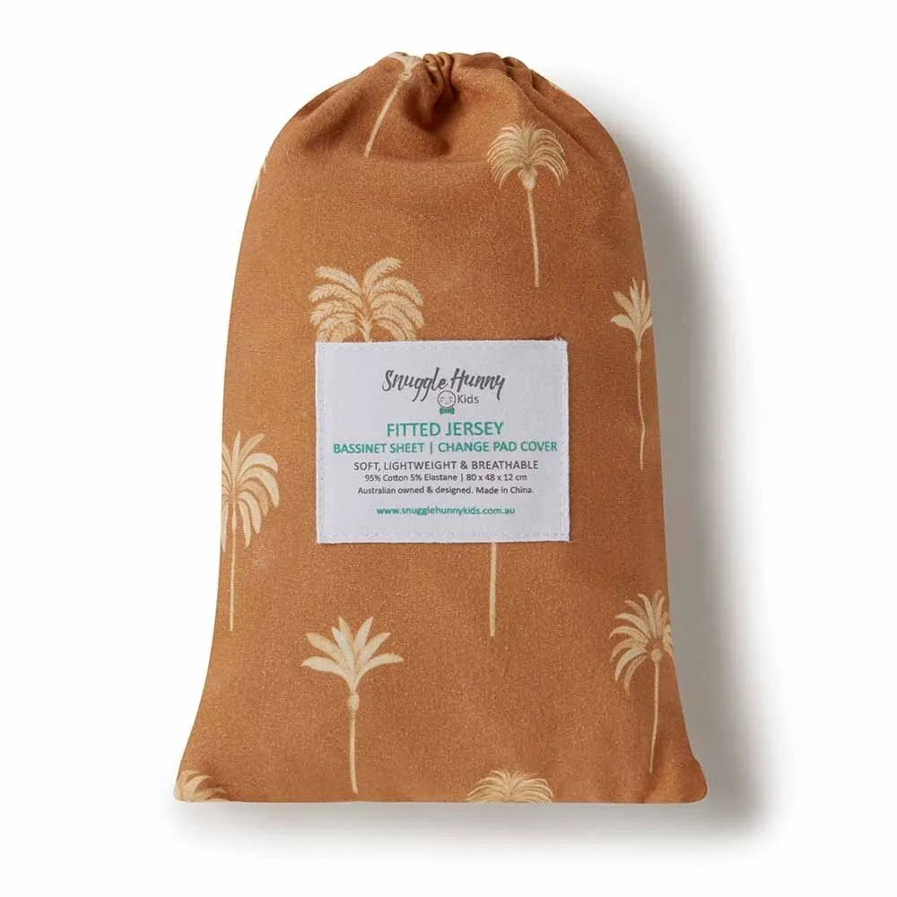 Bronze Palm Organic Bassinet Sheet / Change Pad Cover
