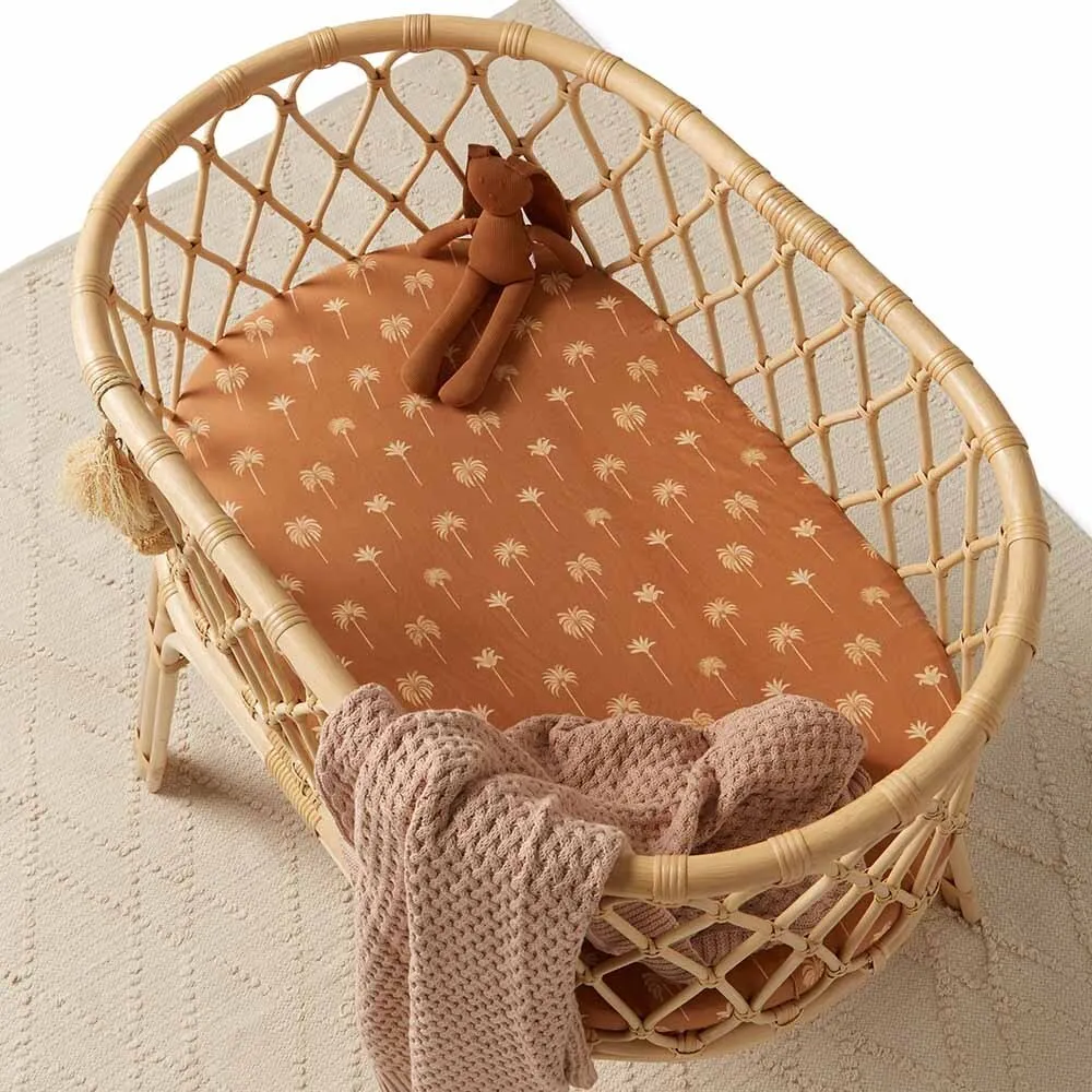 Bronze Palm Organic Bassinet Sheet / Change Pad Cover
