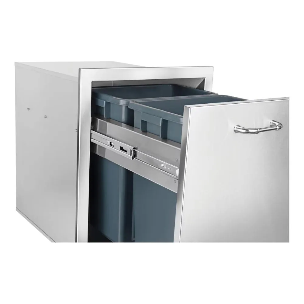 Bull 56950 30-Inch Stainless Steel Double Trash/Recycle Drawer W/ Reveal