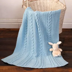 Caron Little Boy Blue Knit Baby Blanket