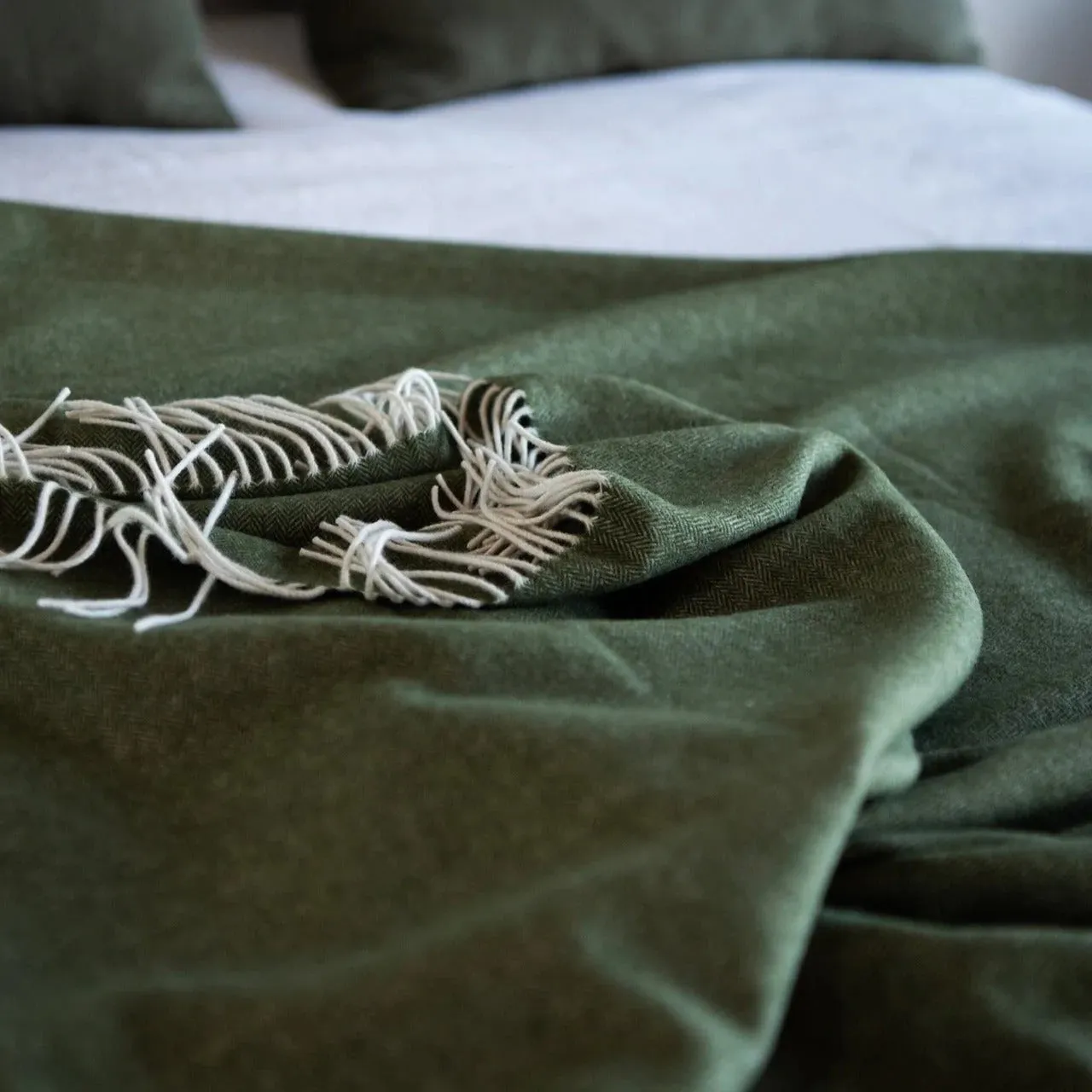 Cashmere Merino Throw XL - Moss