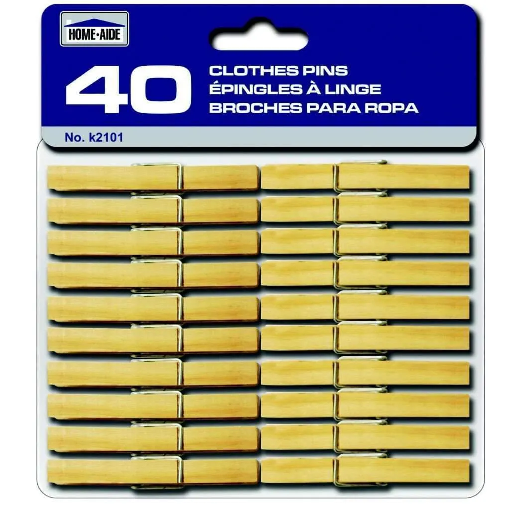 Clothes Pins 40 Wood
