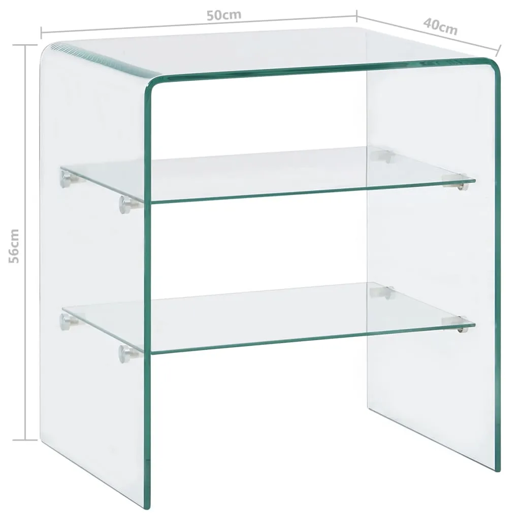 Coffee Table 50x40x56 cm Tempered Glass
