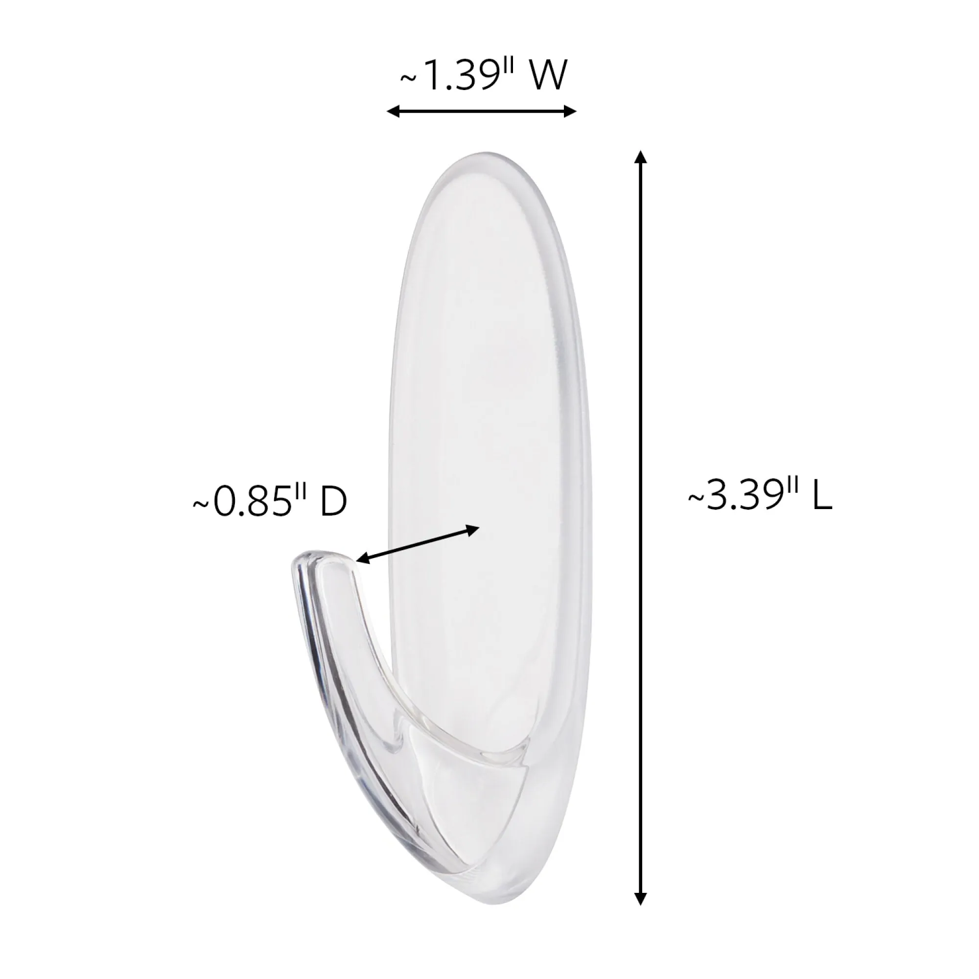 Command Large Clear Hook with Clear Strips Value Pack, 17093CLR-3AES