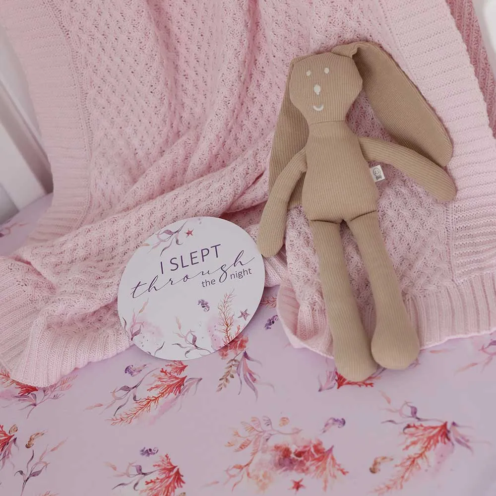 Coral Organic Fitted Cot Sheet