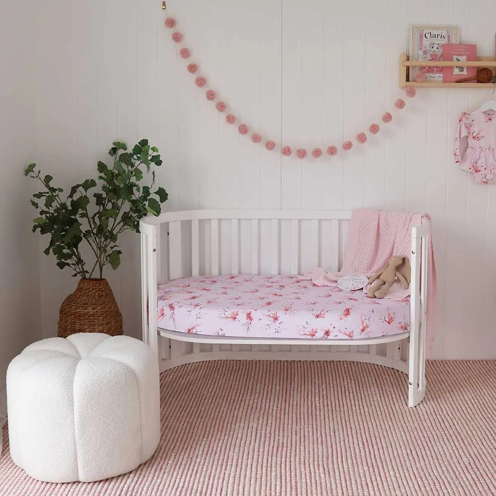 Coral Organic Fitted Cot Sheet