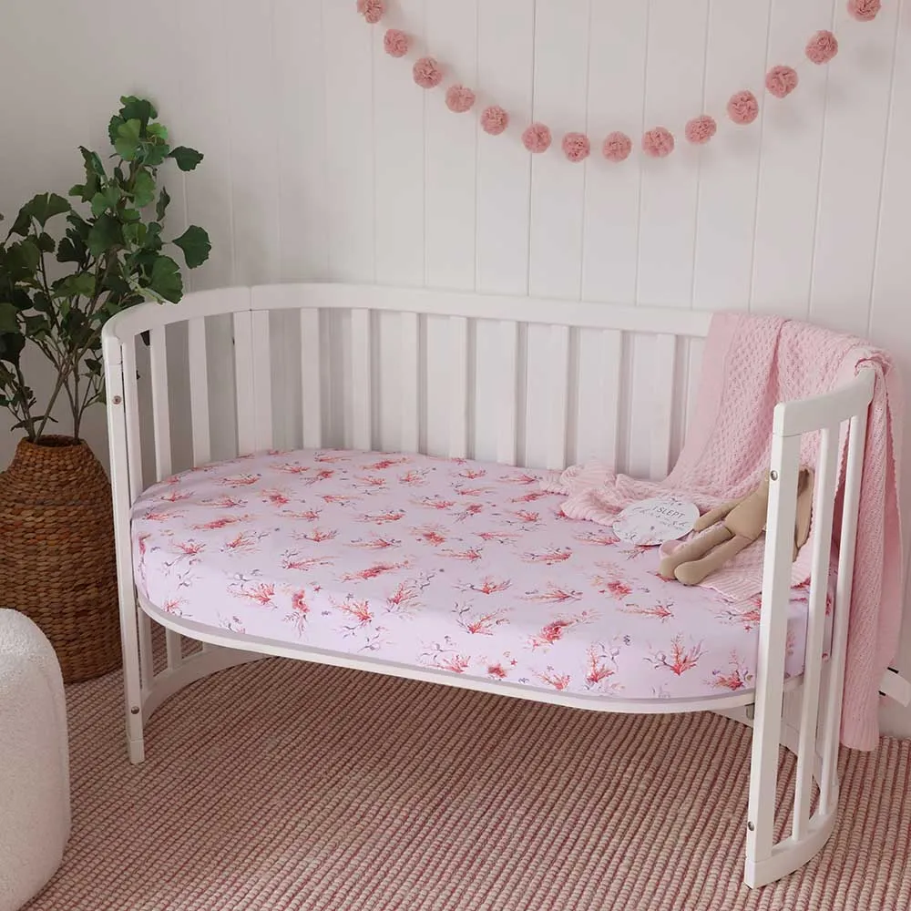 Coral Organic Fitted Cot Sheet