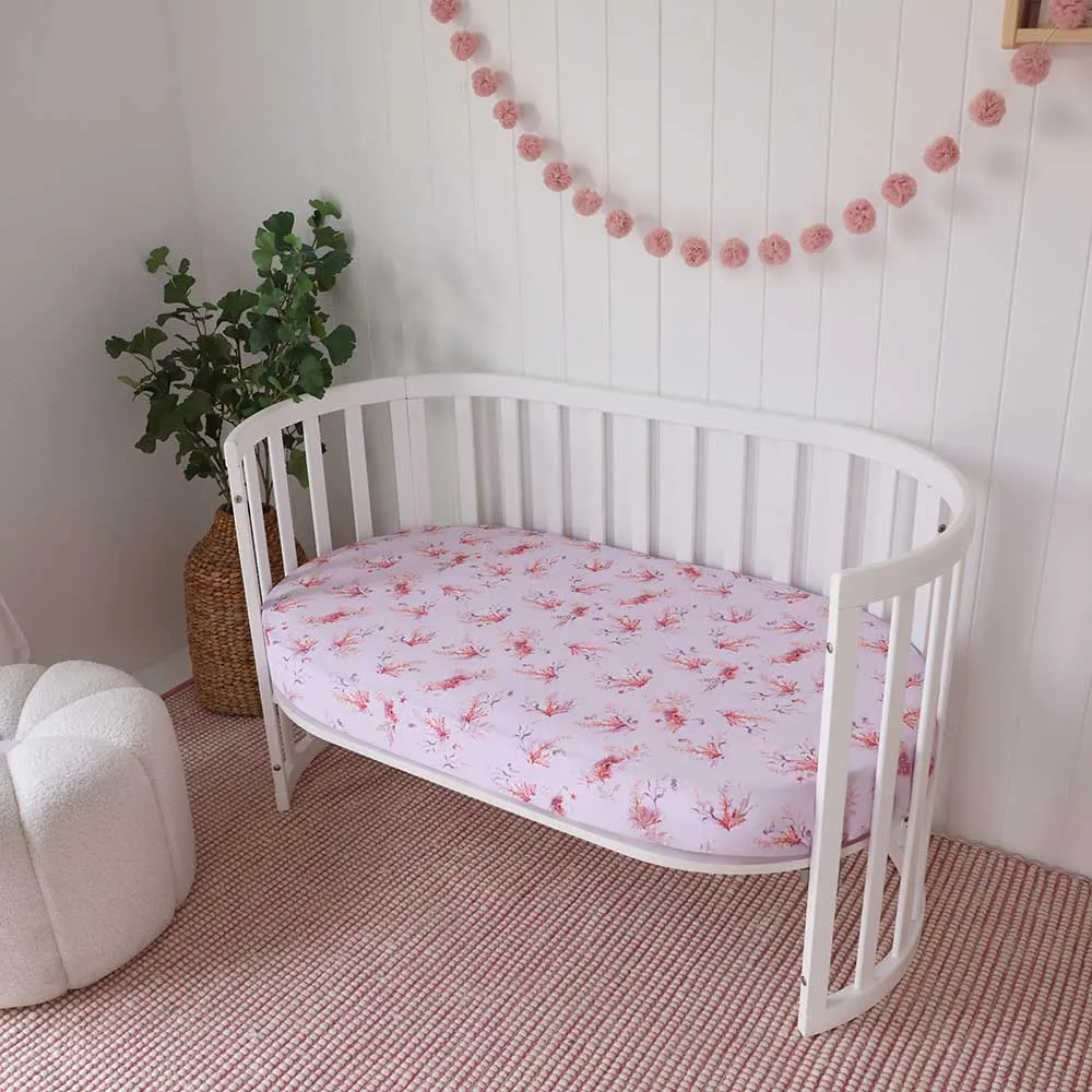 Coral Organic Fitted Cot Sheet