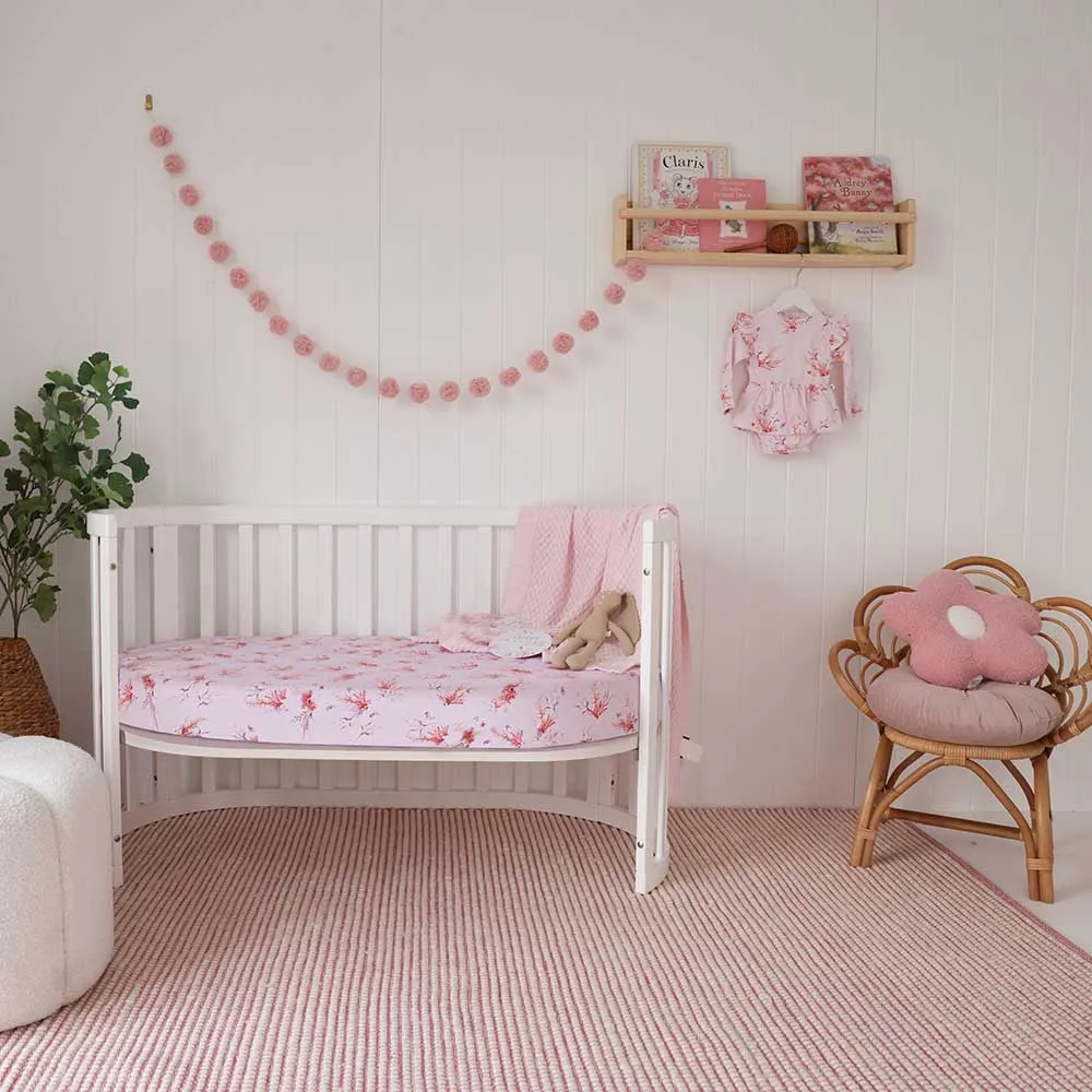 Coral Organic Fitted Cot Sheet