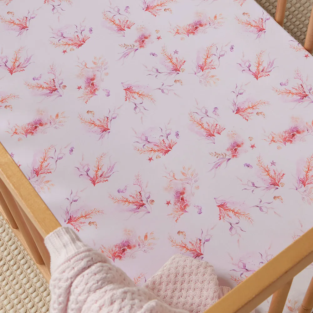 Coral Organic Fitted Cot Sheet