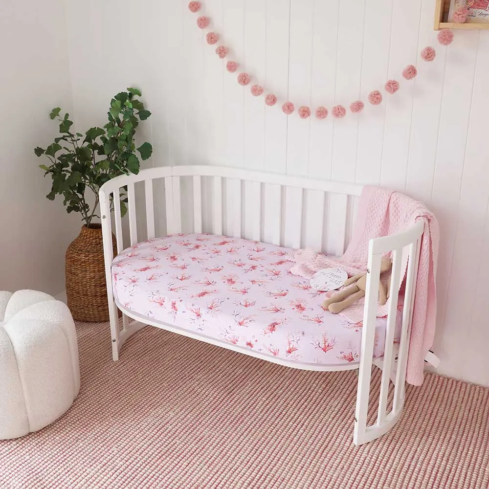 Coral Organic Fitted Cot Sheet