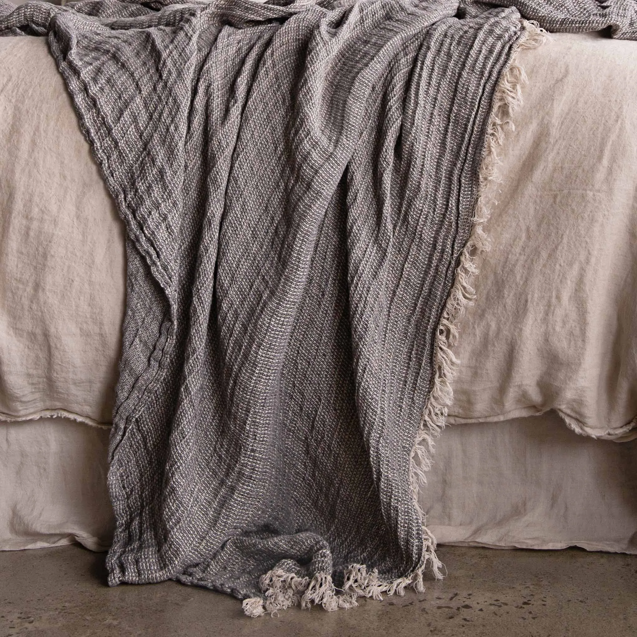 Crush Linen Throw Blanket - Tempest Melange