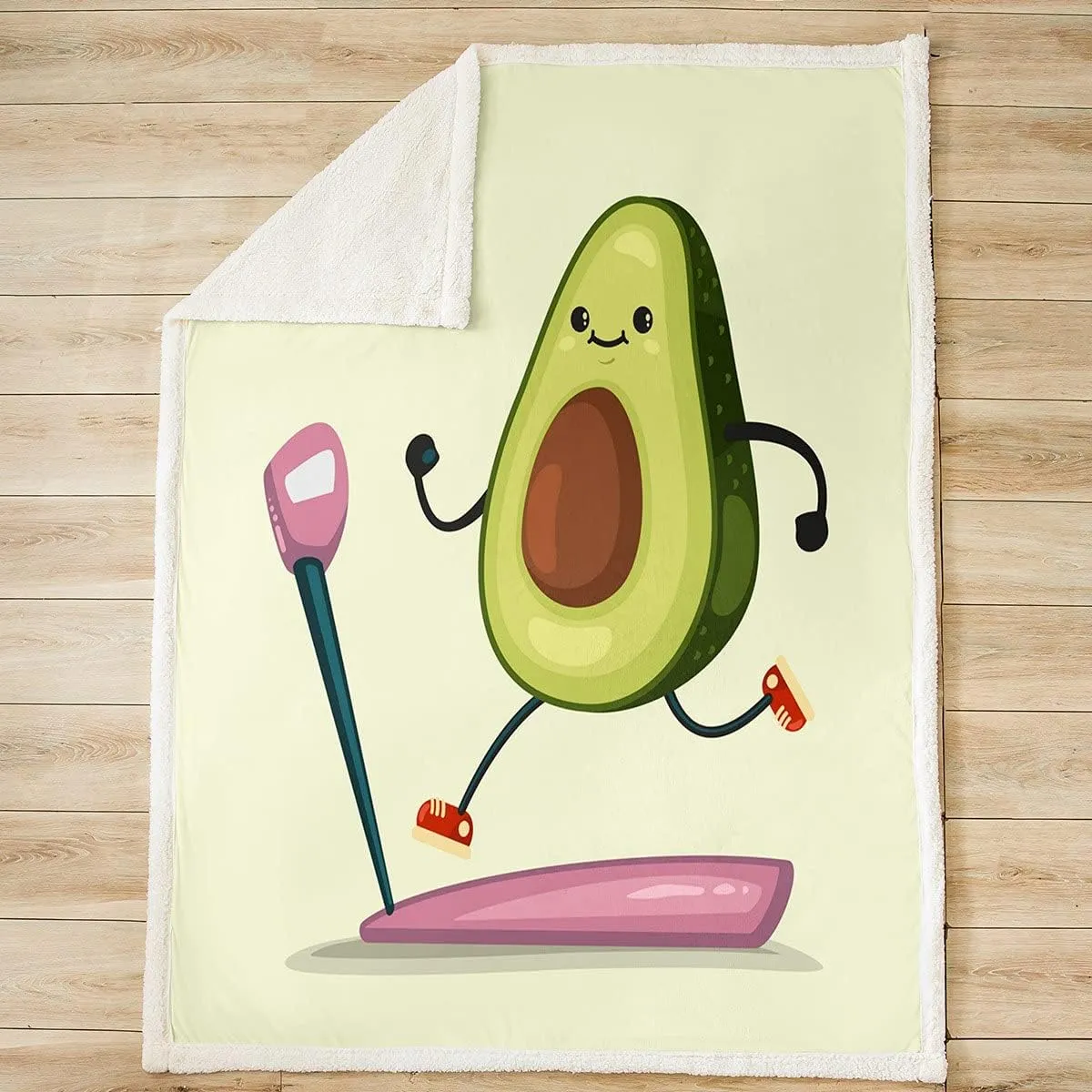 Cute Avocado Sherpa Blanket for Kids