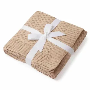 Diamond Knit Blanket | Hazelnut