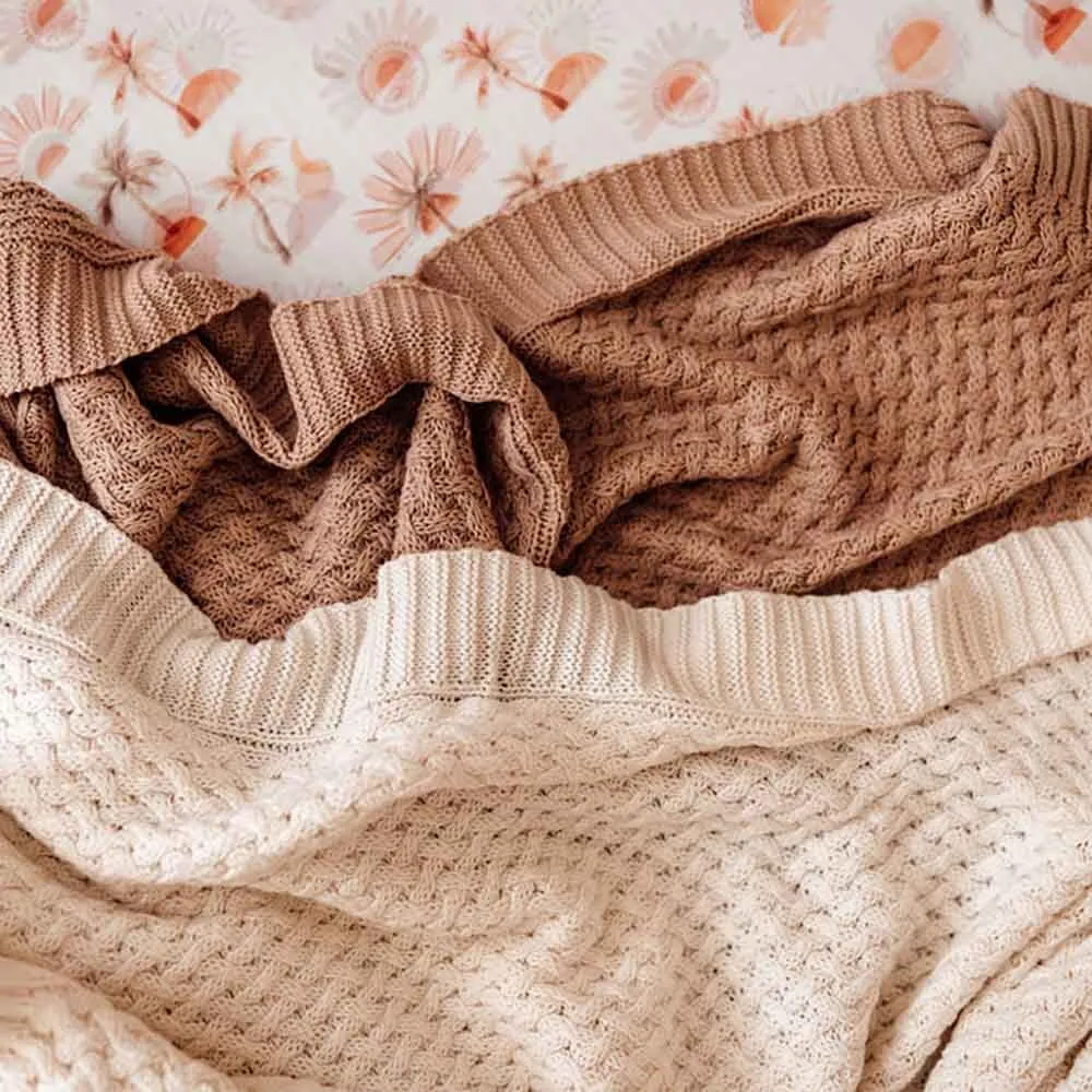 Diamond Knit Blanket | Hazelnut