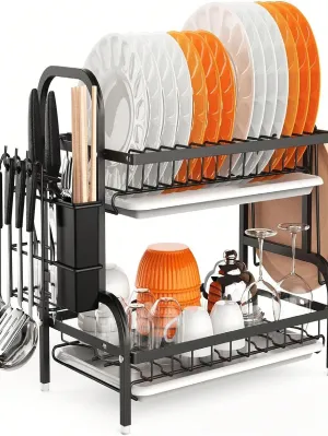 Dish Drying Rack, 2-Tier Dish Racks for Kitchen Counter