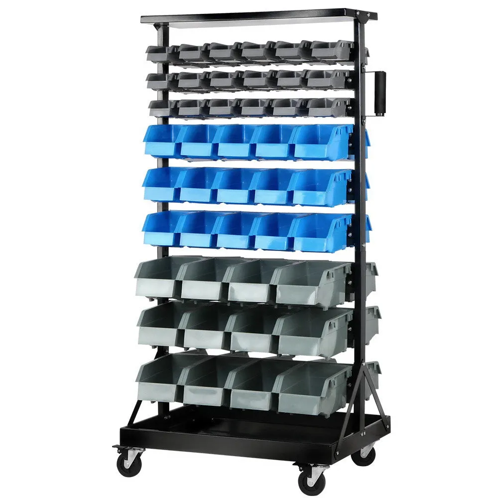 Double-sided 90-Bin Storage Rack, Rust-resistant - Giantz
