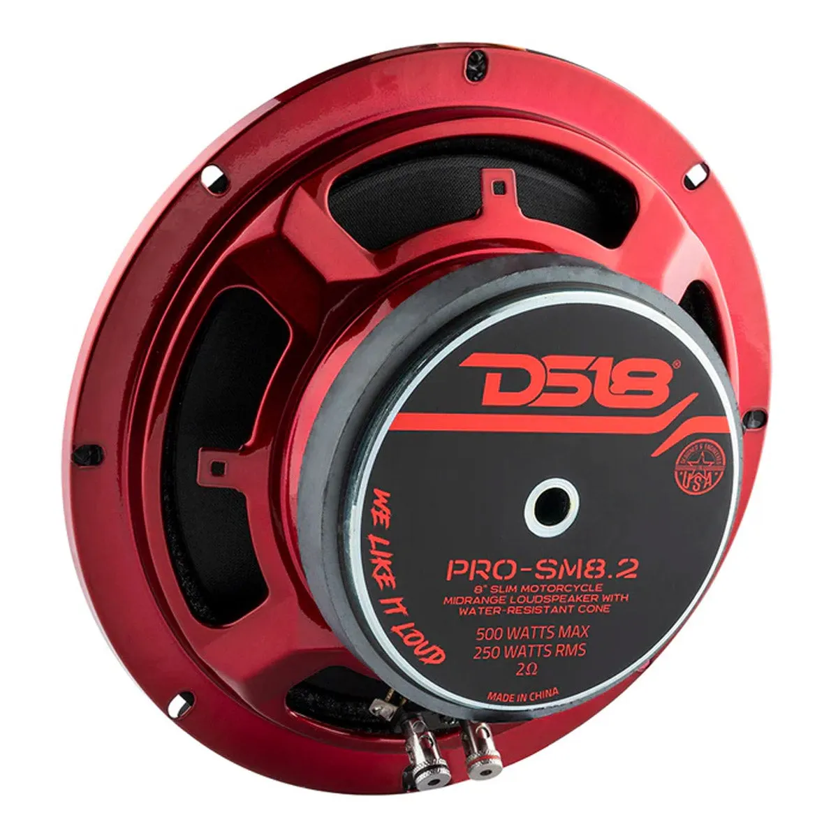 DS18 PRO-SM8.2 8" Marine Motorcycle Midrange Speaker 500W Max 2 Ohm IP66 Rated