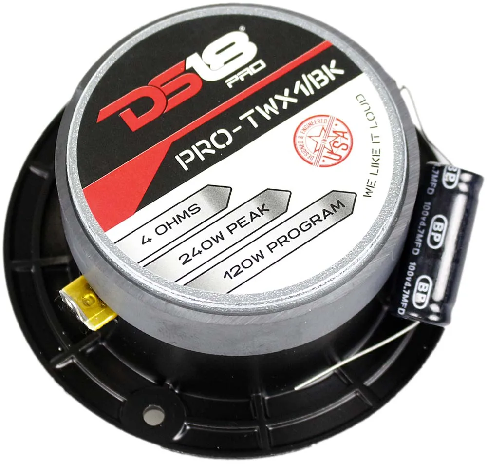 DS18 Speaker Pack High Wattage 6.5" Mids and 1" Tweeters Set 4 Ohm PRO-GM6.4PK2