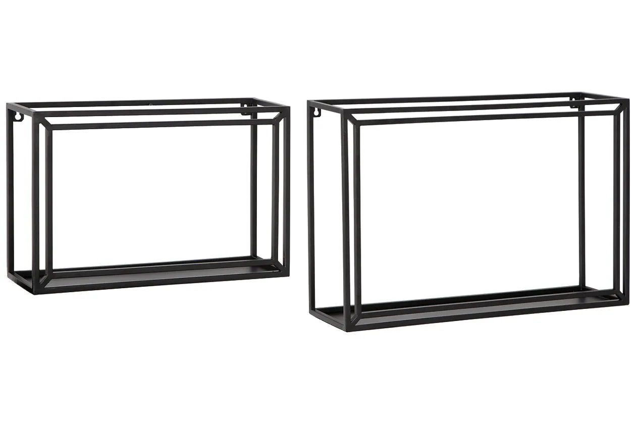 Ehren Black Wall Shelf (Set of 2)