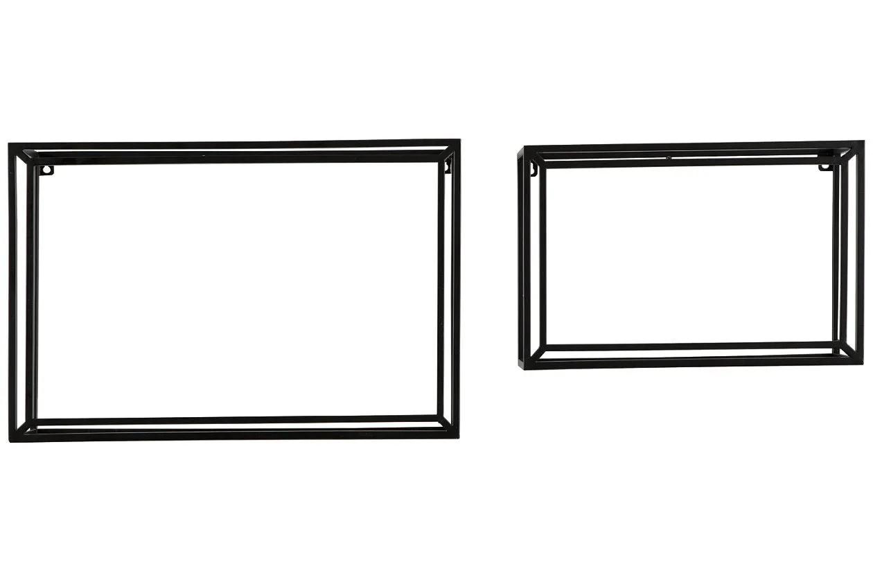 Ehren Black Wall Shelf (Set of 2)