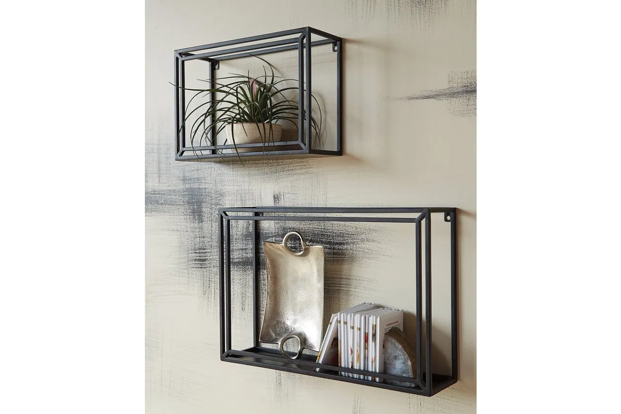 Ehren Black Wall Shelf (Set of 2)