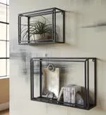Ehren Black Wall Shelf (Set of 2)