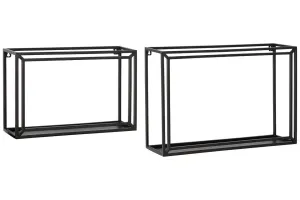 Ehren Black Wall Shelf (Set of 2)