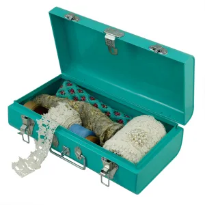 Elan Vintage Storage Trunk, Decorative Box (Long, Aqua)