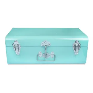 Elan Vintage Storage Trunk, Decorative Box (Small, Aqua)