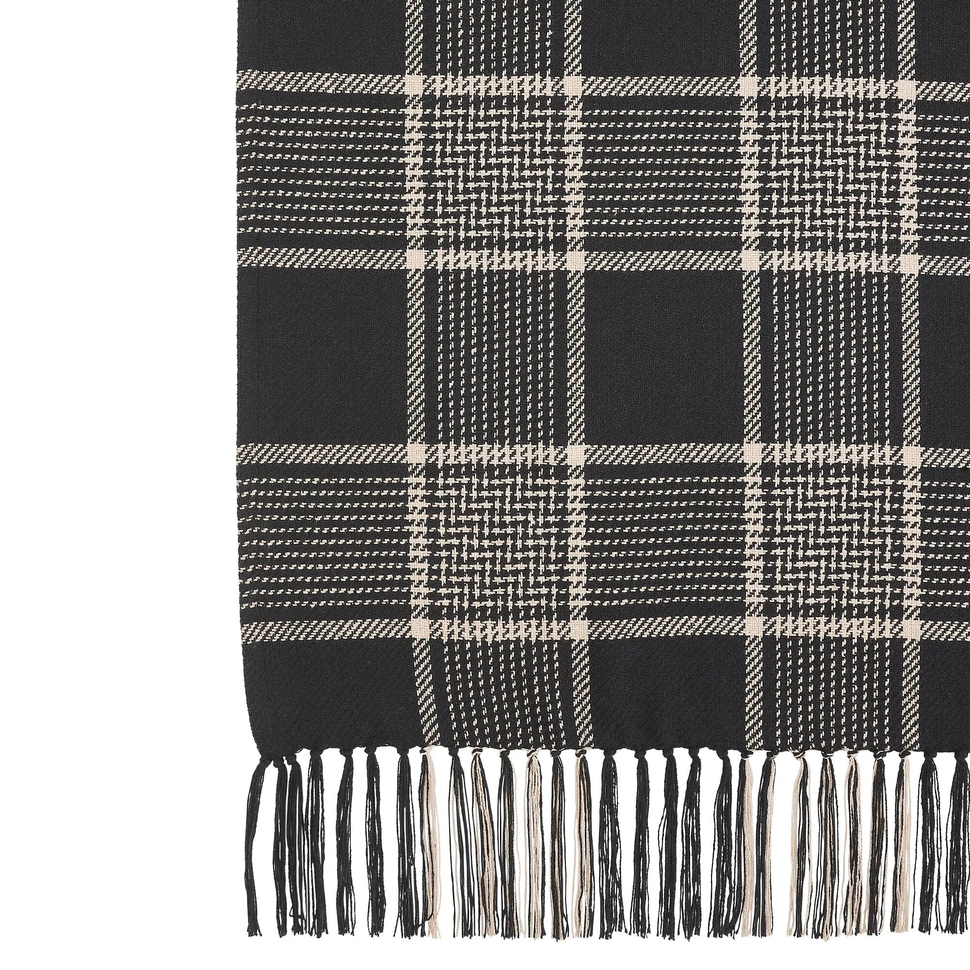 Eston Black Plaid Throw