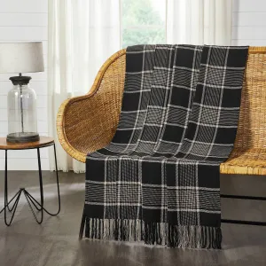 Eston Black Plaid Throw