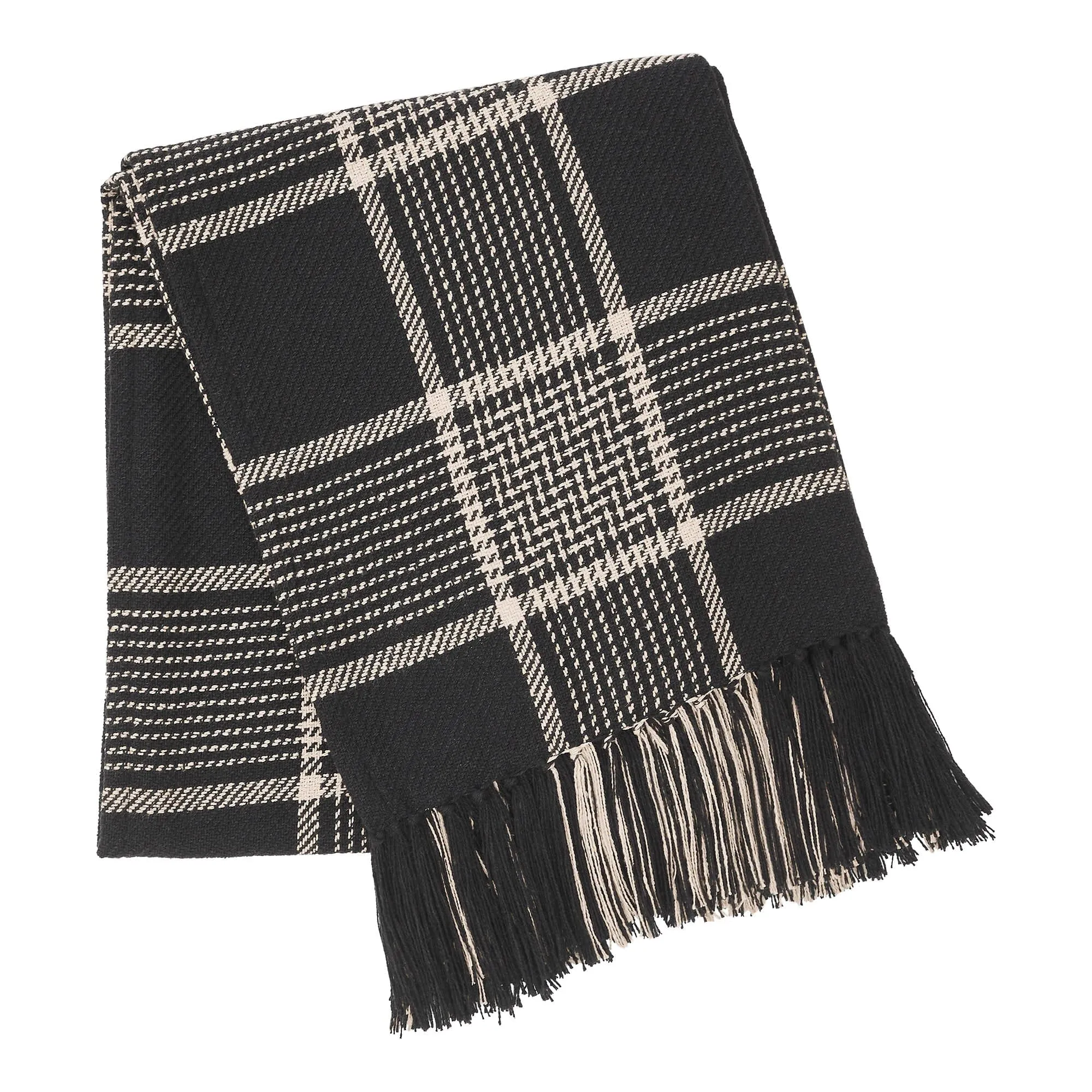 Eston Black Plaid Throw