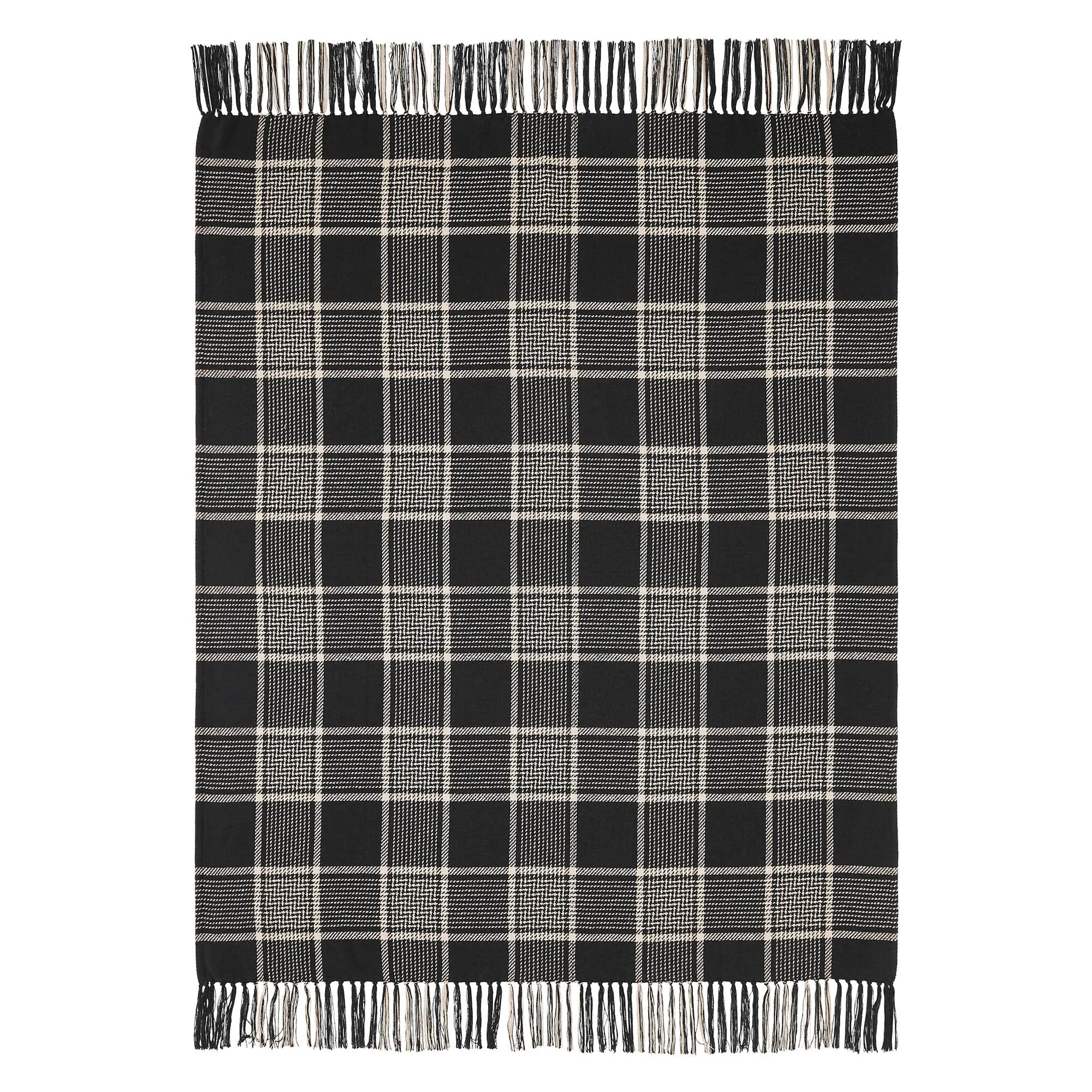 Eston Black Plaid Throw