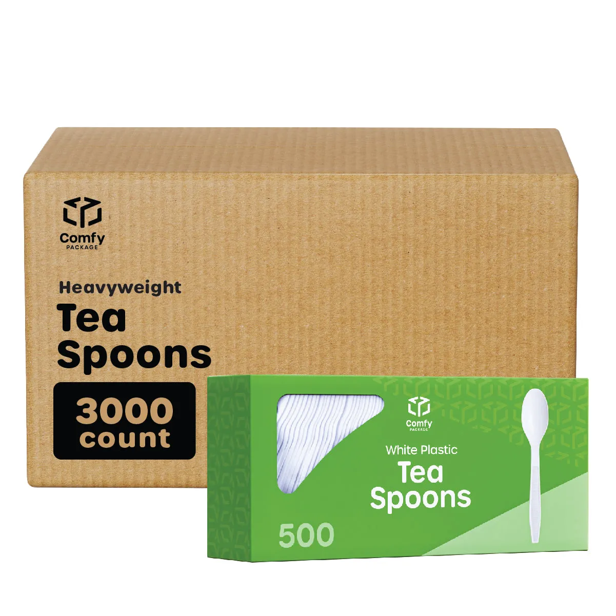 Extra Heavyweight Disposable White Plastic Tea Spoons